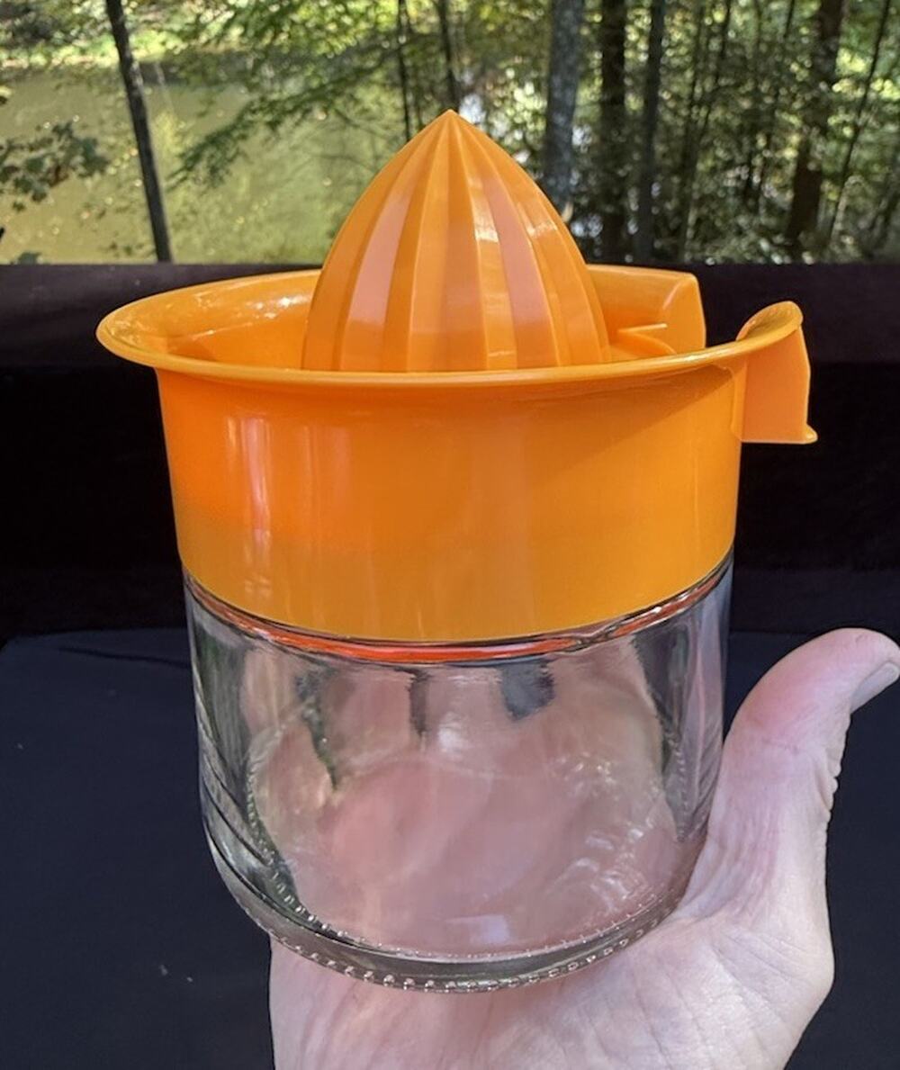 Vintage Gemco Juice Juicer Orange Lemon Citrus Reamer Squeezer Jar Glass -C25